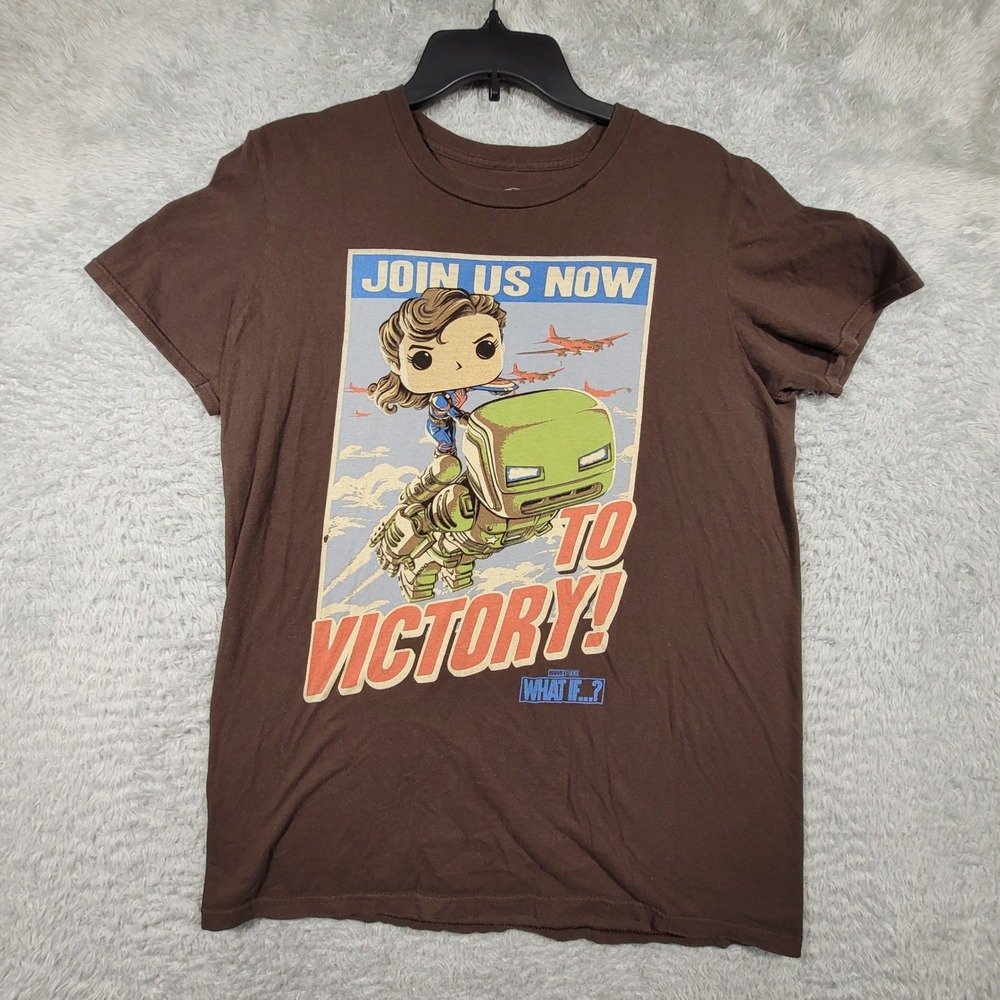 Marvel Funko Pop What If Captain‎ Carter T Shirt Mens Medium Brown